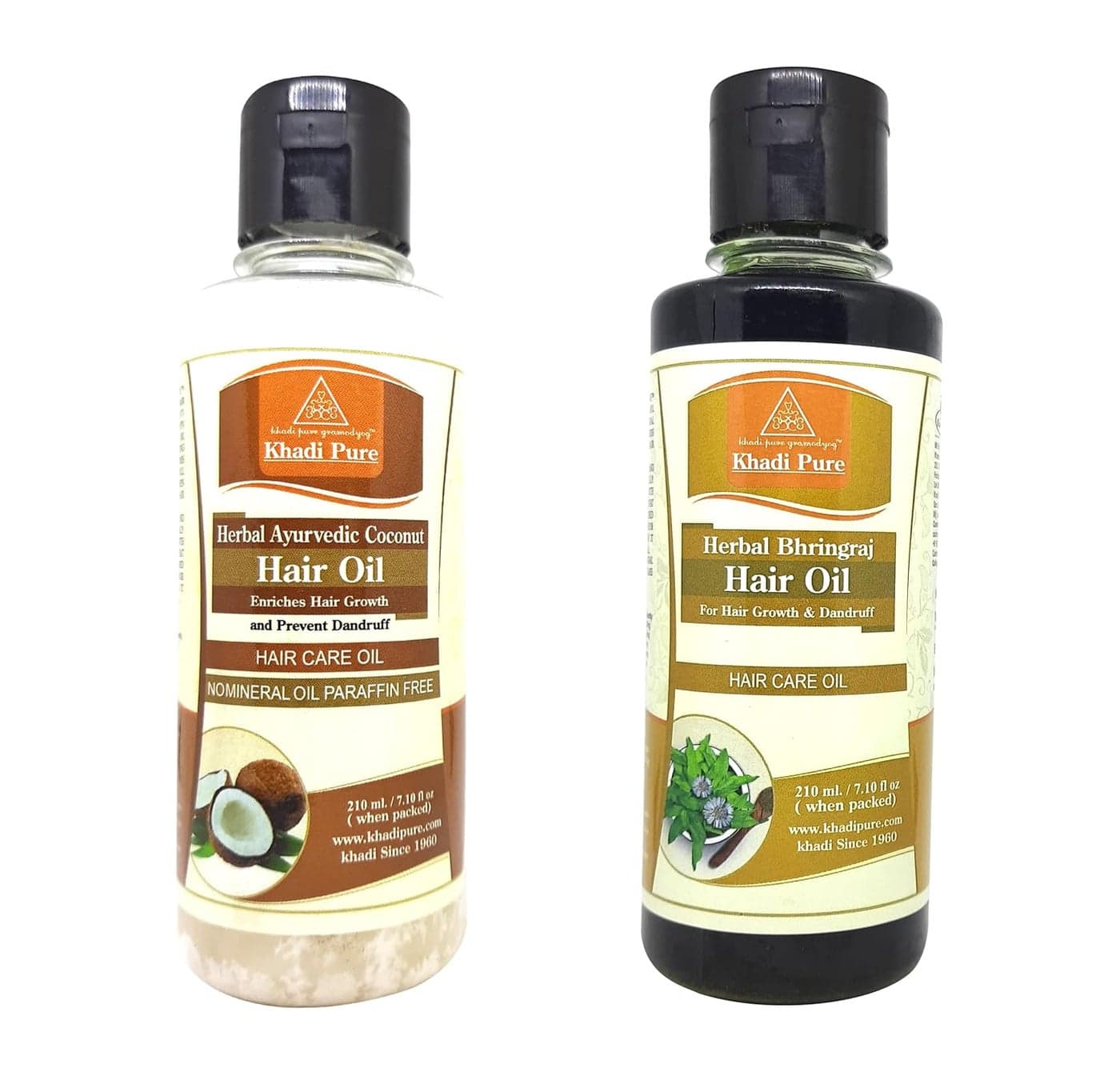 Khadi Pure Bhringraj Coconut Sls Hair Oil 210 Ml Pack Of 2