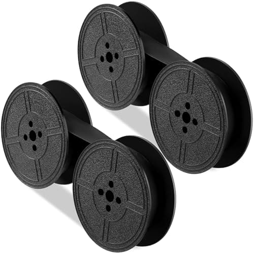 Jecery 2 Pairs Universal Typewriter Ribbon Portable Vintage Manual Typewriter Black Calculator Ribbon Replacement Pack Compatible with Most Vintage Typewriters