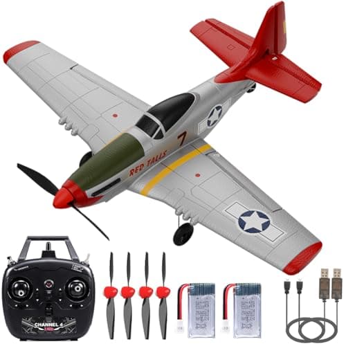 P51 RC Plane 4 Channel Remote Control Airplane with AileronAerobatic3Level FCGyro Stabilizer Easy Control for Boys Adults Beginners Best Mustang RC Airplane Fighter Glider Gift for Kids Youths 816