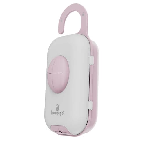 keepigo| Baby pink Diaper Bag Wipe Dispenser | 3-in-1 Portable Diaper Caddy Organizer, Baby Wipe Holder with Disposable Bags | Baby Essentials for Newborns, Toddlers, Travel & Baby Shower Gifts