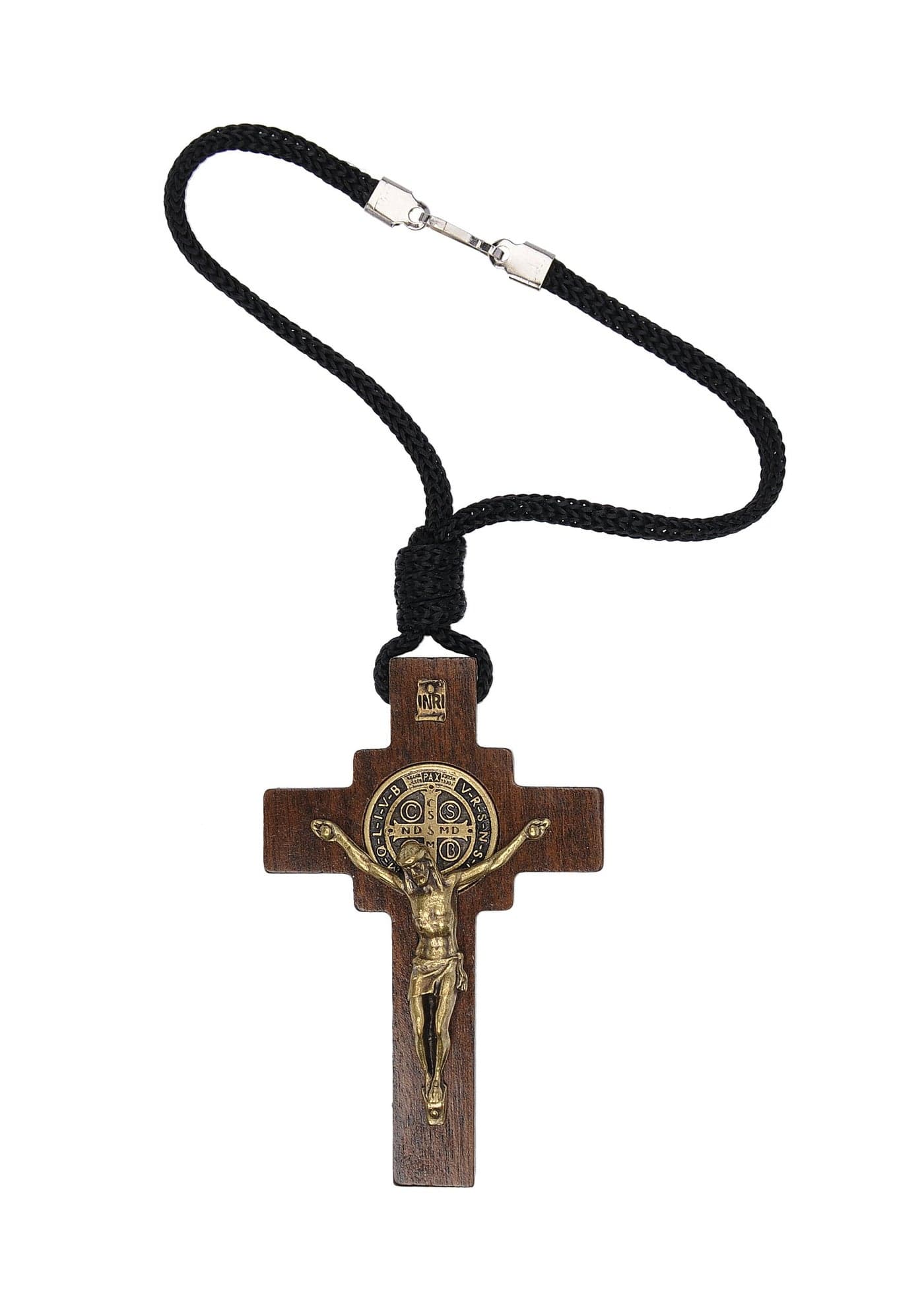 Intercession Car Rearview Mirror Rosary St Benedict Crucifix