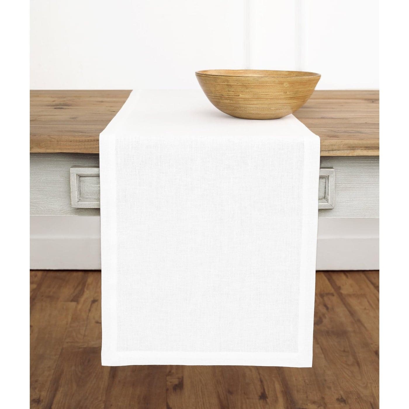 Solino Home White Table Runner 36 Inches 100 Pure Linen Small Table Runner 14 x 36 Inch Ideal for Dresser and Coffee Tables Spring 4th of July Memorial Day Fathers Day Summer Fete