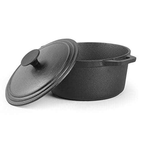 COMMERCIAL CHEF 34 Quart Cast Iron Dutch Oven with Dome Lid and Handles