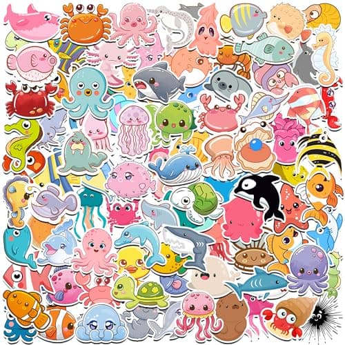 HSHFAMIIY Summer Stickers 100Pcs Beach Stickers for Kids Vinyl Summer Games Toys Gifts Activities Party Favors Supplies Motivational Reward Stickers for Kids Classroom Must Haves School Supplies