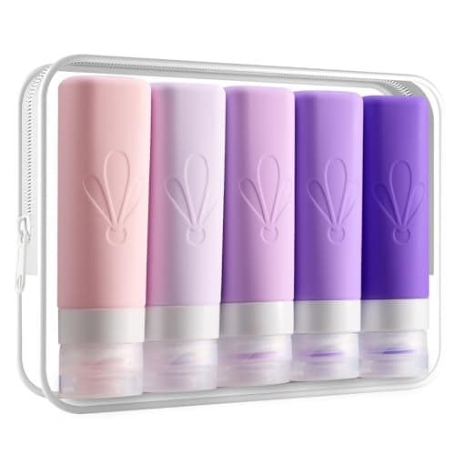 INSFIT Travel Bottles for Toiletries TSA Approved 3oz Travel Size Toiletries BPA Free Leak Proof Squeezable Silicone Tubes Travel Essentials for Shampoo Conditioner Lotion Soap