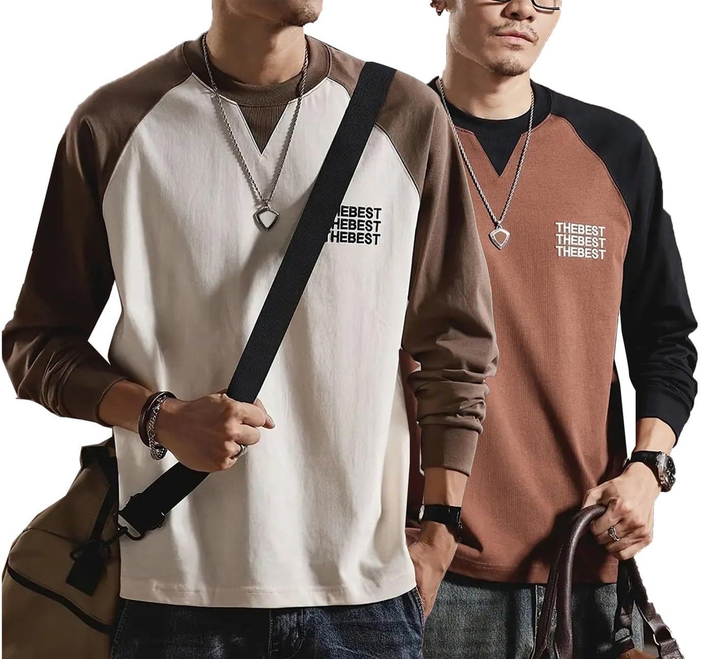 Lymio Men T-Shirt || Cotton Casual T Shirt for Men || Available in Combo Pack of 2 (T-52-53-Beige-Brown-2XL)