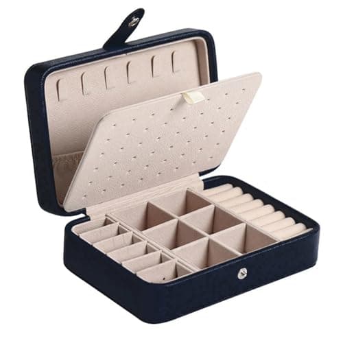 YouBella Jewellery Organisers Gifts Jewellery Box PU Leather Portable Lockable Home Jwell organizer Storage Box Case with Dividers Container for Rings, Earrings, Necklace for girls and women (Black)