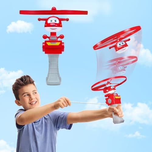 Super Wings Flying Toys Jett Flying Toys for Kids Ages 35 48 Fun Outdoor Flying Disc Launcher Toys Airplane Outside Flying Toys for Kids Boys Girls 3 4 5 6 7 8 Year Old