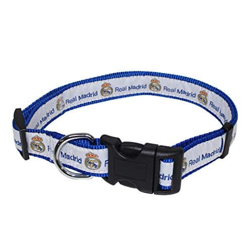 Pets First MLS Real Madrid DOG COLLAR Sports Football Tough PET COLLAR in Team color, SIZE: Small