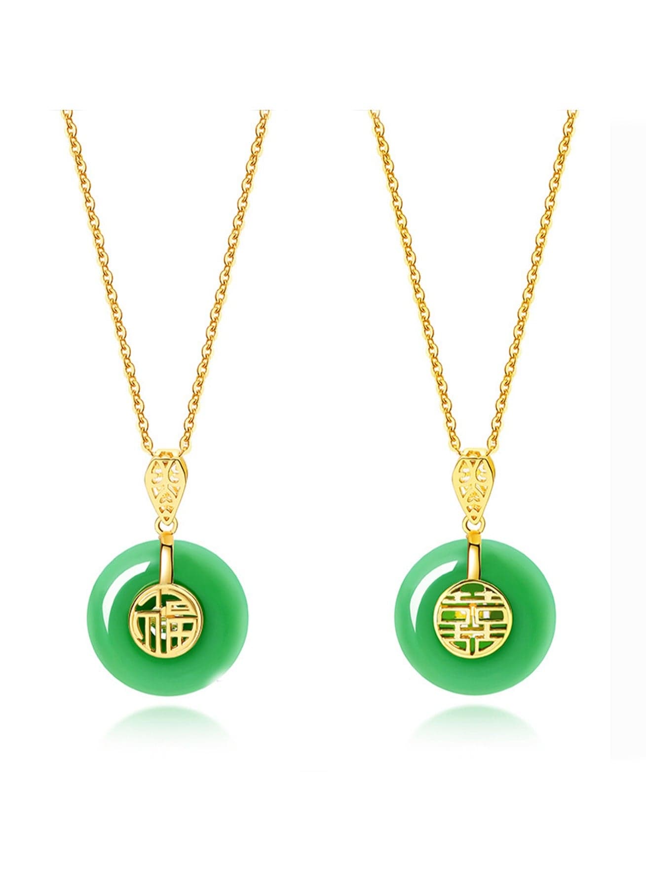 Green Fuxi Double-Sided Peace Buckle, Elegant And Exquisite Jewelry, Suitable For Giving To Mothers, Wives And Friends