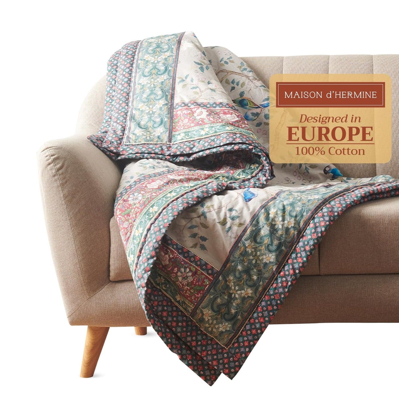 Maison d Hermine Throw Blanket for Couch Lightweight Soft Warm Breathable Cotton Throw Blankets for Bed Girls Boys Women Men Gifts Sofa Travel Living Room Chair Bedding 50x60 Osaka