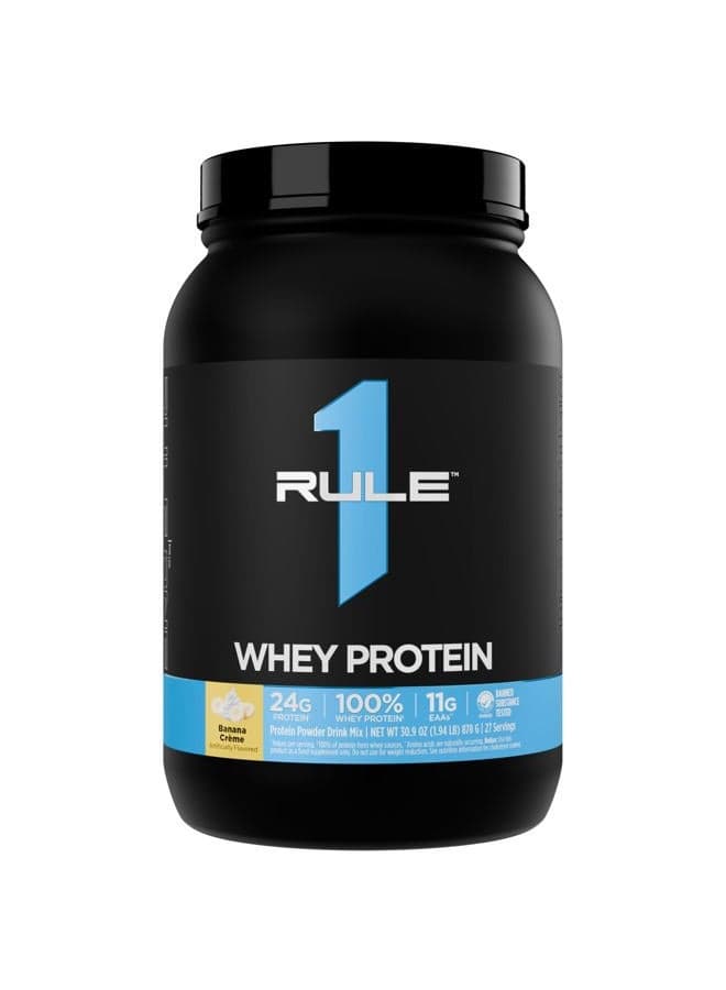 Rule 1 Whey Protein – 24g Fast-Acting Protein from All-Whey Sources with Naturally Occurring EAAs & BCAAs for Workout Recovery or Anytime Use (2 Pounds*, Banana Creme)
