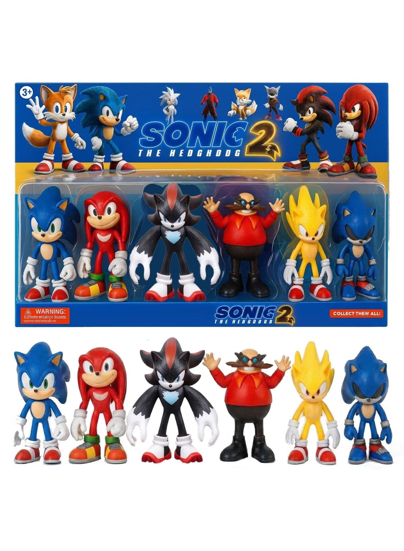 Sonic The Hedgehog Action Figures Set – 4.7-Inch Joint Movable Sonic Toys for Kids | Collectible Playset with Multiple Characters | Perfect Cake Toppers & Birthday Gift Figures for Boys & Girls | Durable Sonic Collectible Figurines