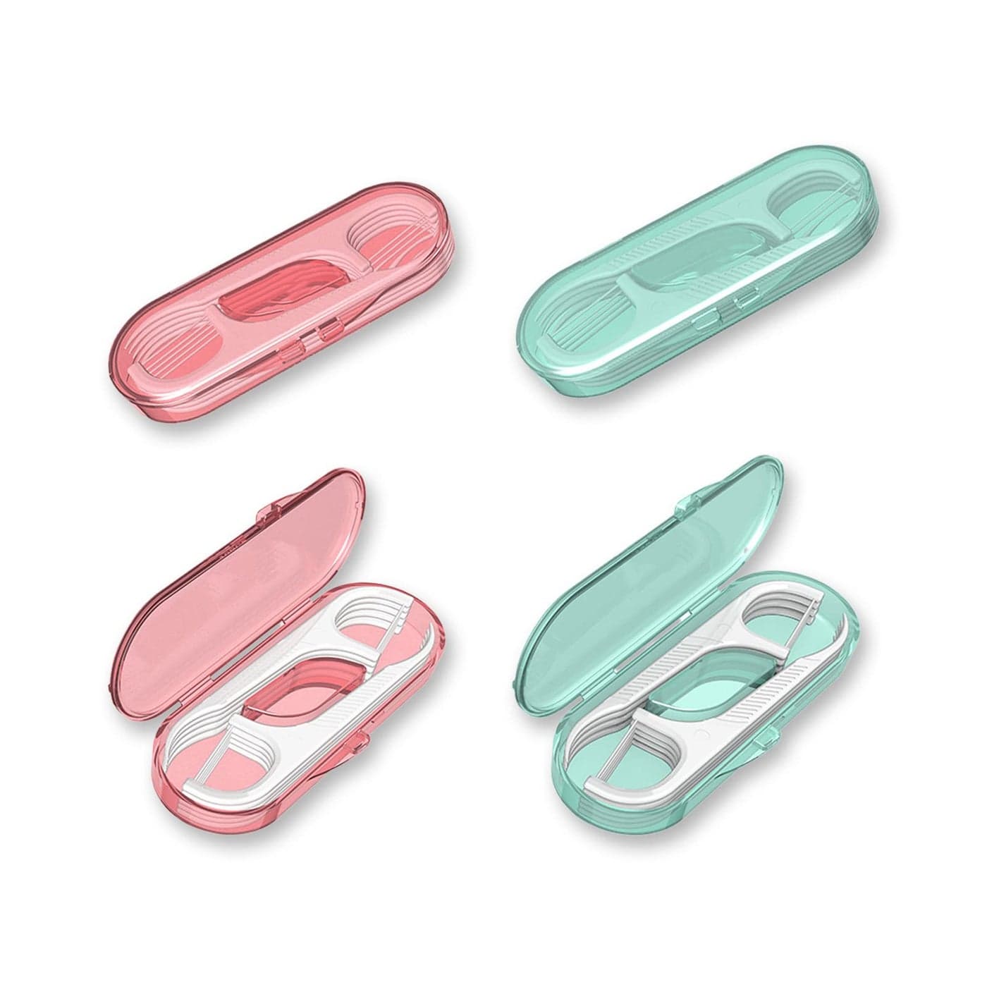 AOCEAN Dental Floss Picks Travel Floss with Toothpicks Professional Threader Flossers with 4 Storage Cases Ideal for Family Hotel and HighToughness Travel 40Pcs