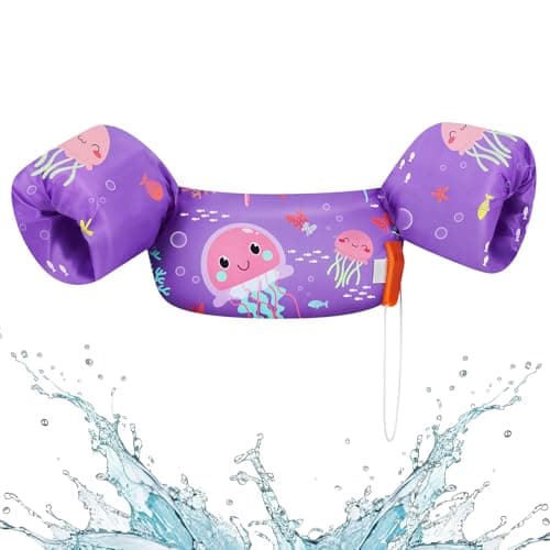 HeySplash Swim Vest for Kids Toddler Pool Floaties Fit 2255 Lbs Swimming Vest with Adjustable Strap Swim Jacket Water Wings Arm Float Puddle Baby Jumper for Boys Girls BeachPurple Jellyfish