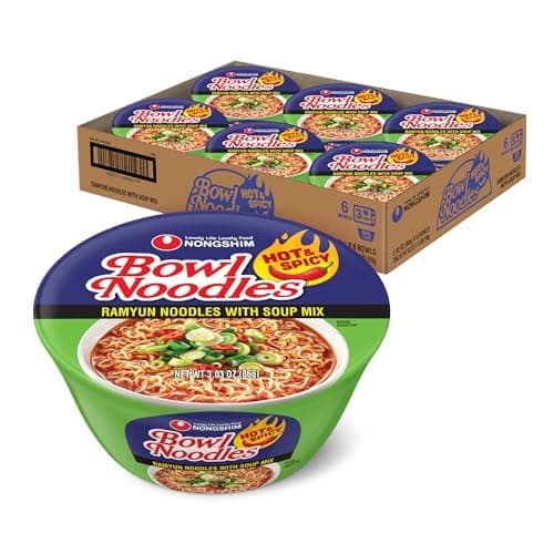 Nongshim Ramen Noodles Gourmet Instant Ramen bowl Premium Microwavable Noodle Soup Hot Spicy 303 Ounce Pack of 6