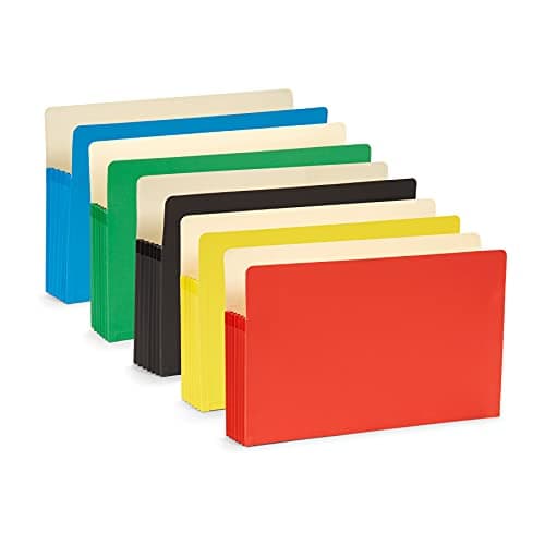 Blue Summit Expandable Legal File Folders for Bulky Documents Legal Size 5 Expansion Assorted Colors 10 File Pockets