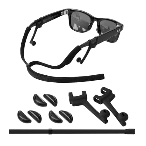 ZURCAS Smart Glasses Accessories for Ray-Ban Meta Gen 2/Gen1 & Meta Display/Oakley, Including 1Pair Private Ear Tips/Sound Booster Tube, 1PC Glasses Strap/Anti-drop Lanyard, 3Pairs Nose Pads