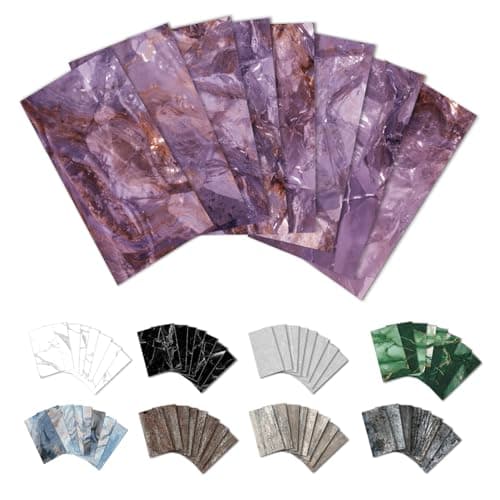URCOLOR 32-Piece Peel and Stick Backsplash Wall Tile, 4"x 8" PVC Glossy Purple Marble Stick on Subway Tiles for Kitchen, Bathroom, Laundry Room, Camper, Fireplace