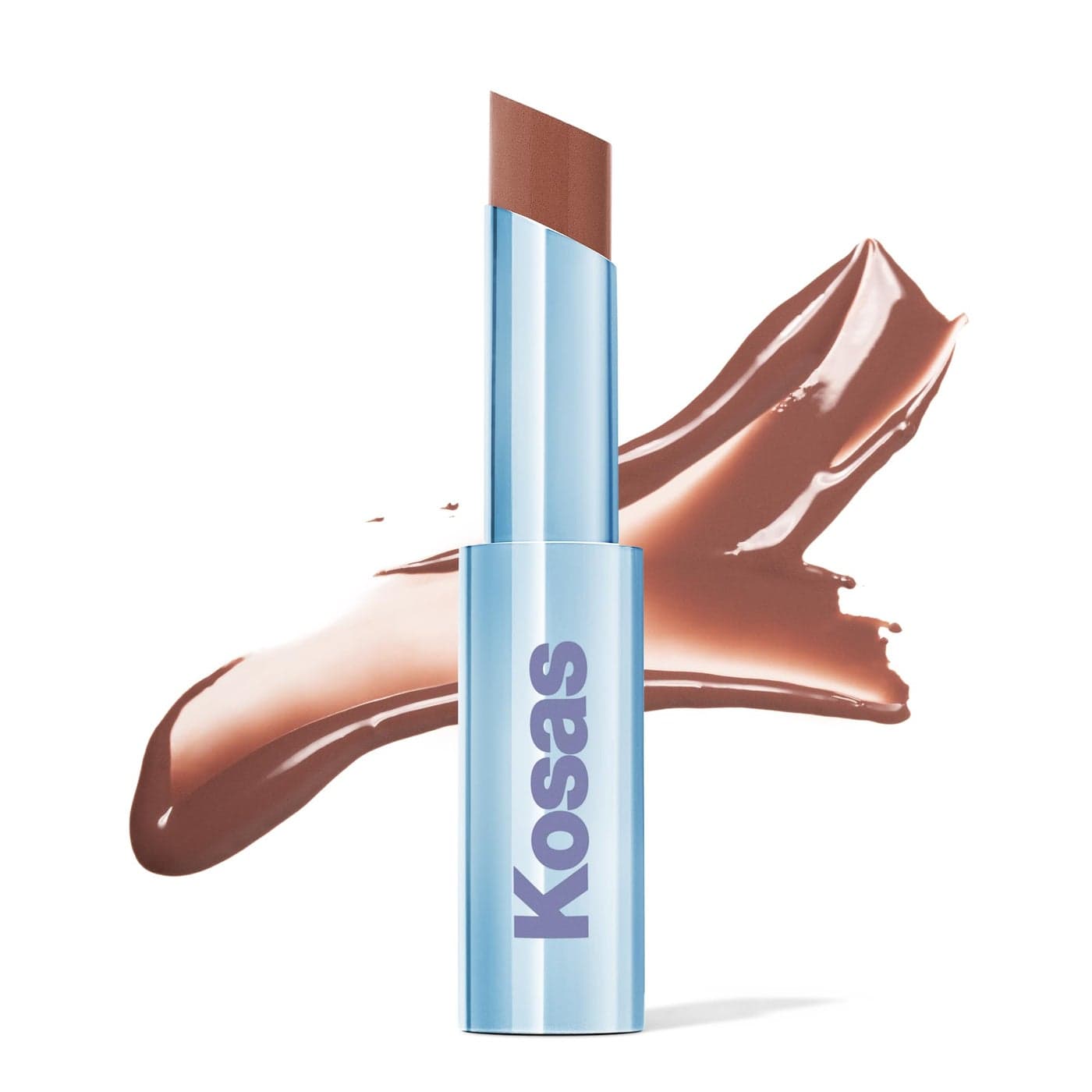 Kosas Wet Stick Moisturizing Shiny Sheer Lipstick with Ceramides Hyaluronic acid Peptides and Mango Butter Soothes Softens and Moisturizes Lips 100 Degrees