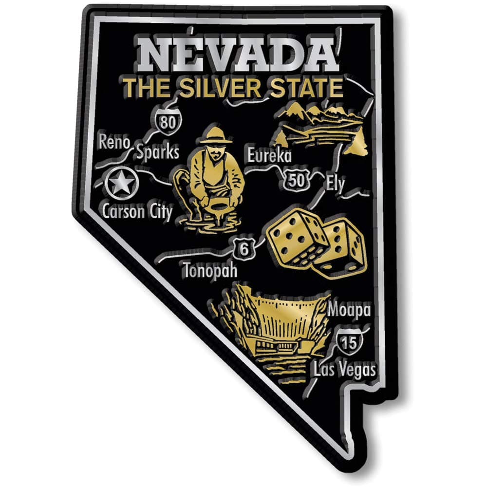 Nevada Giant State Magnet by Classic Magnets 27 38 Collectible 3D Rubber VintageStyle Souvenirs and Gifts Made in The USA