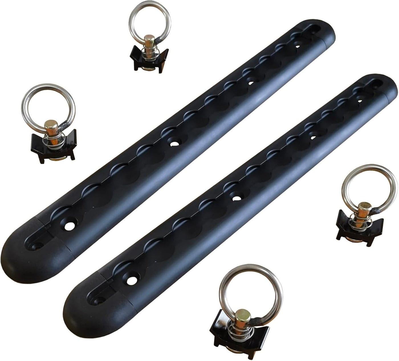 FishYuan 2 Pack 1ft Black L Track Tie Down System