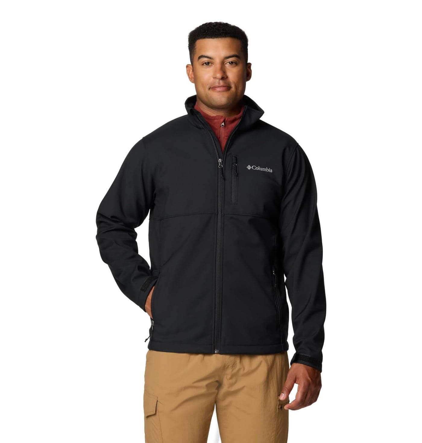 Columbia Mens Ascender Softshell Full Zip Rain Jacket Black 3X
