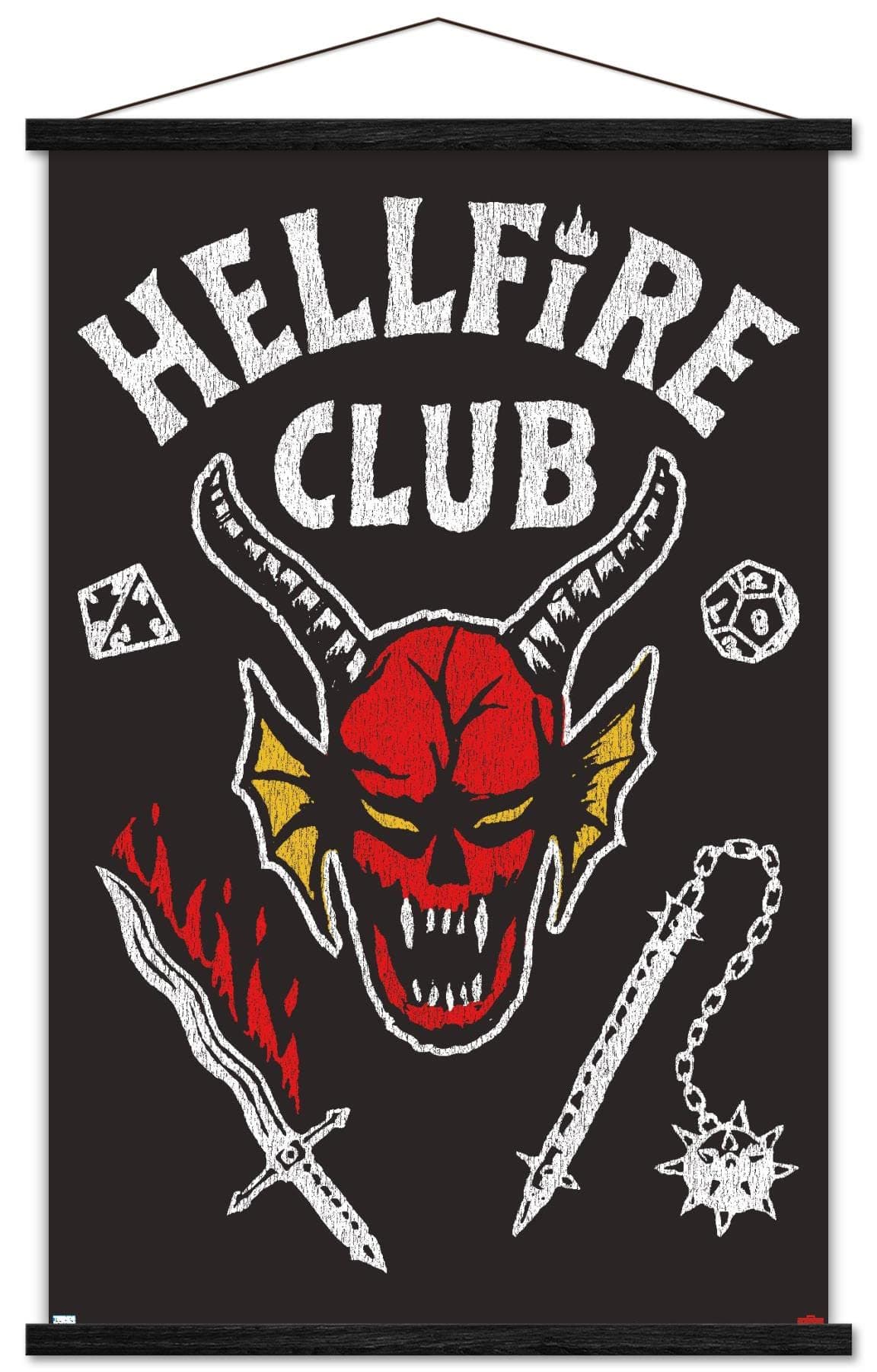 Trends International Netflix Stranger Things: Season 4 - Hellfire Club Wall Poster, 22.375" x 34", Print and Black Hanger Bundle