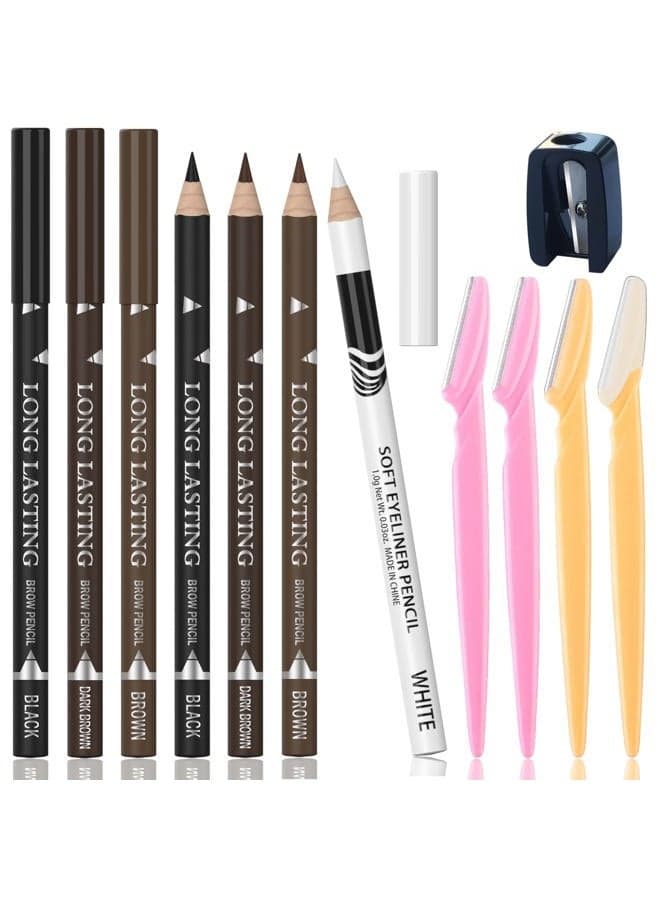 7Pcs Multicolor Eyebrow Pencil Eyeliner Set, Waterproof Eye Brow Pencil, Easy to Coloromen Women Professional Eyebrow Pencil Smudge Proof Long Lasting Makeup Eye Liners (Multicolor)