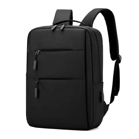 LIGHTNIING HAMMERZ Laptop Backpack | 15.6 Inch Laptop Compartment, USB Charging Port | Laptop Bag for Men, Office, Business (Black)