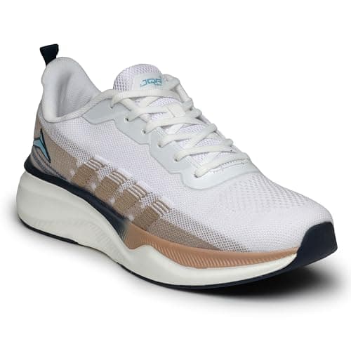 JQR Osaka Men's Sports Running Shoes Knitting Upper Lace Up Design Soft Cushioned Memory Foam Insole Extra Grip Anti Skid Comfortable Lightweight Durable for Gym, Walking, Jogging & Everyday
