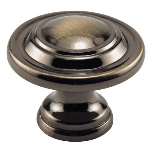 Prime-Line N 7370 Bi-Fold Door Knob – Wide Base, Large Diameter Door Knob For Easy Gripping, Replace Old or Unsightly Knobs, 1-11/16 in. Outside Diameter, Diecast, Antique Brass Plated (Single Pack)