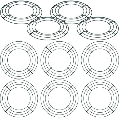 10 Packs Christmas Metal Wreath Frame Green Round Wire Wreath Making Ring DIY Macrame Floral Crafts Wire Form Christmas Decoration Door Craft 10 Inches