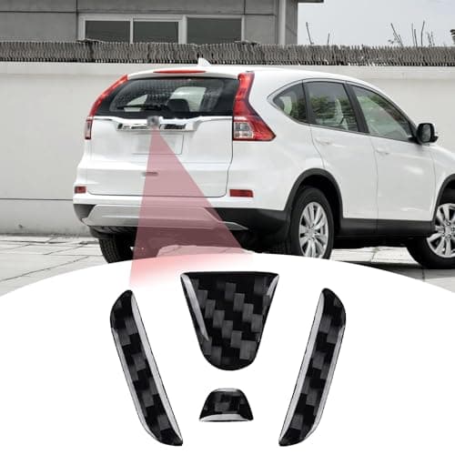 LANZMYAN Compatible with Car Rear Tailgate Emblem Logo Trim Accessories Carbon Fiber Emblem Badge Decal Cover Sticker for Honda CRV 4th Gen 2012-2017,Black