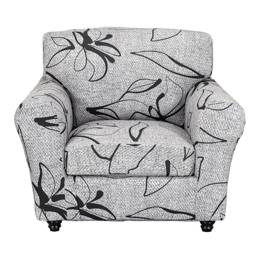 CRFATOP 2 Piece Soft Fitted Sofa Couch Cover Stretch Armchair Cover Slipcovers 1 Seat Chair Slip Cover with Arms Washable Furniture Protector for Living Room Pet Dog,(Small,C10)