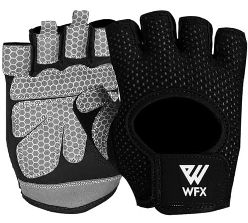 WESTWOOD FOX Weight Lifting Gloves for Men Women Gym Gloves with Wrist Wrap Support for Workout Training Exercise Fitness Hanging, Pull ups for Dumbbell, Cycling (Blacks, Large)