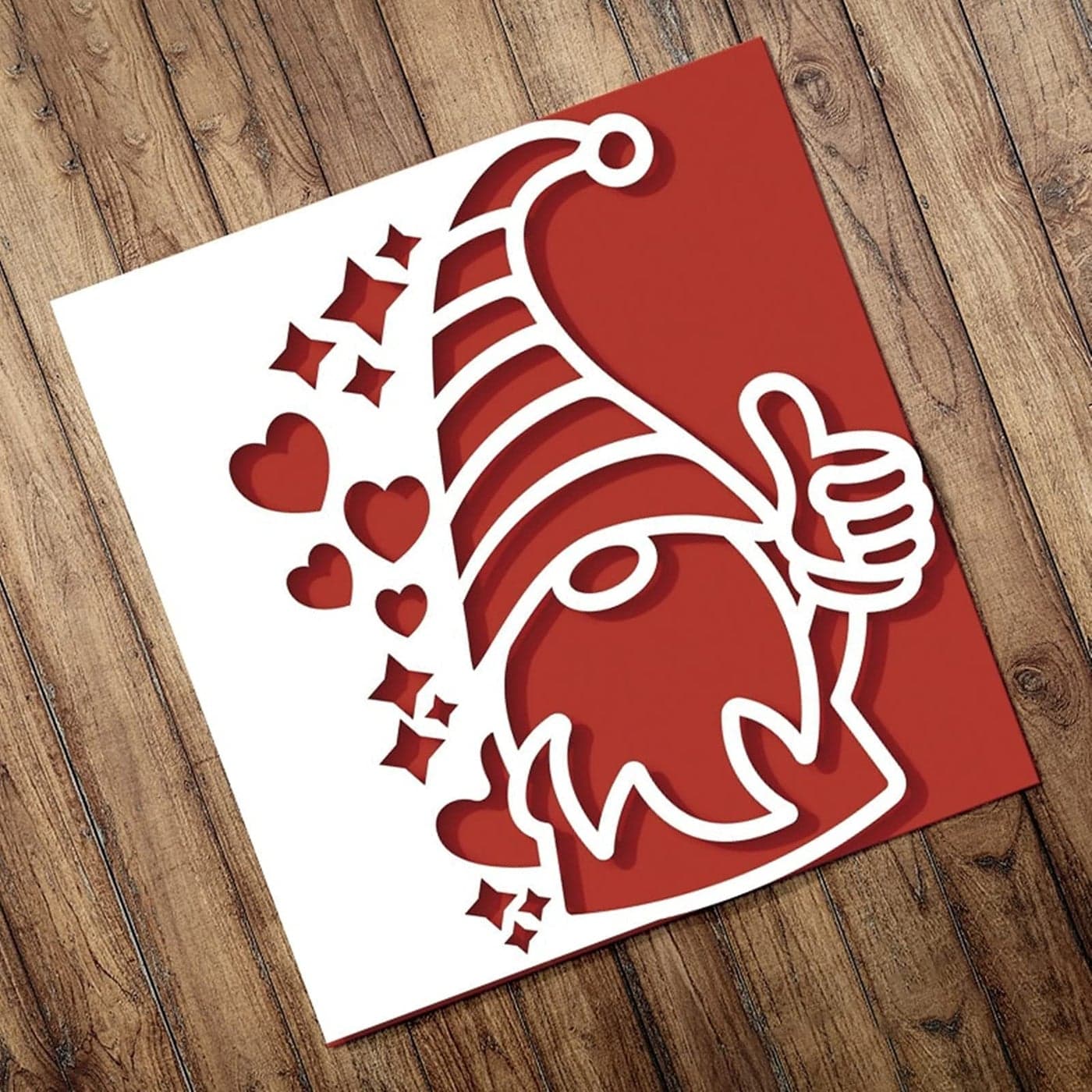 Heart Gnome Frame Metal Die CutsChristmas Heart Gnome Santa Border Cutting Dies Cut Stencils for DIY Scrapbooking Photo Decorative Embossing Paper Dies for Scrapbooking Card Making