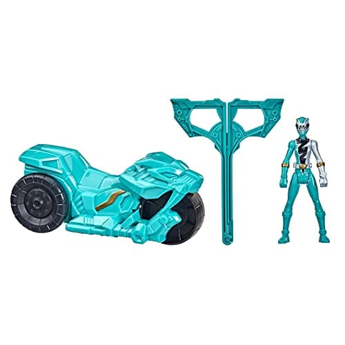 Power Rangers Dino Fury Rip N Go Sabertooth Battle Rider and Dino Fury Green Ranger 6InchScale Vehicle and Action Figure Toys for Kids