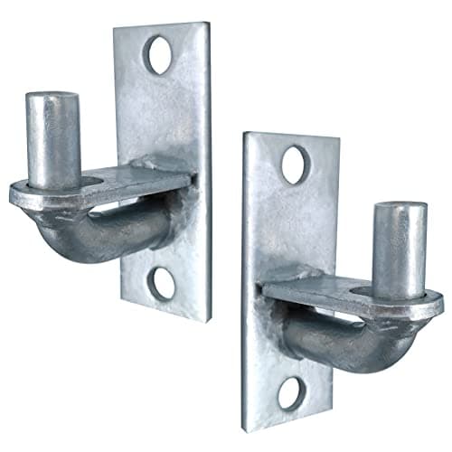 2 Pack Wall Mount Gate Hinges, Heavy Duty Farm Gate Hinges, Chain Link Fence Gate Hinges Fence Post Chain Link Gate Hinge with 5/8 Hinge Pin (Screws Not Included)