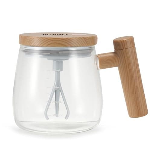 AGARO Self-Stirring Coffee Mug 400ml – Electric Automatic Mixing Cup with Lid, Borosilicate, Rechargeable Operated Blender for Coffee-Milk-Protein Shakes, Portable Mug for Home, Office & Travel