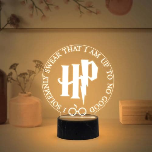 GIFTMEBAZAR 3D Illusion HarryPorter369 Night Lamp with Warm White Light & USB Powered | HarryPotter369 Theme Return Gift | Birthday Gift for Kids | Desk Table Lamp (Design 2)