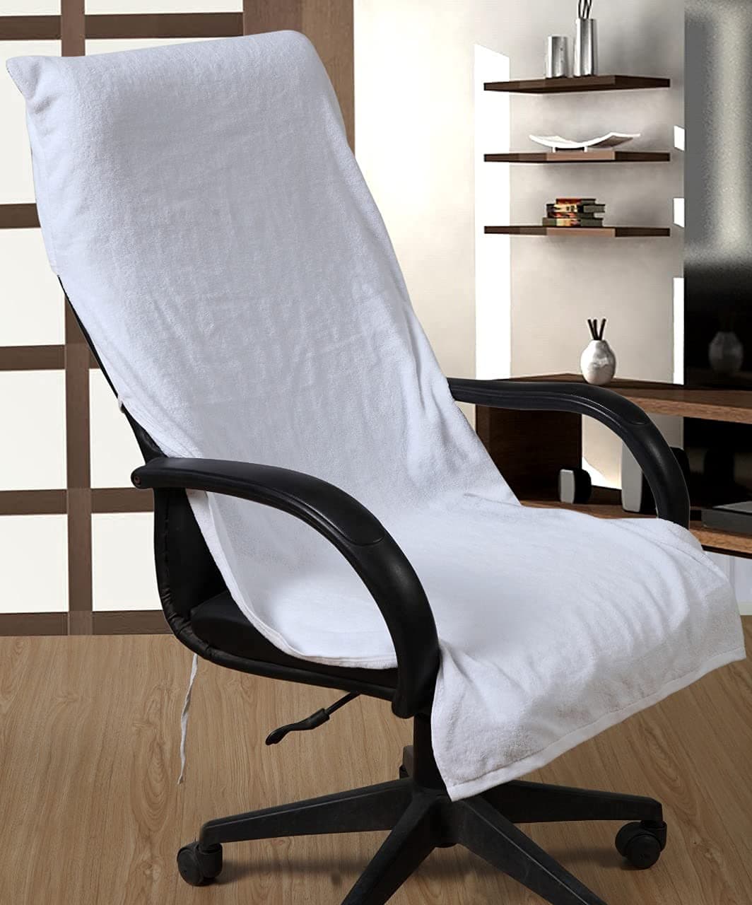 Shree Shyam 100 Cotton Office Chair Towel 70 x 140 cm 450 GSM White Set of 1