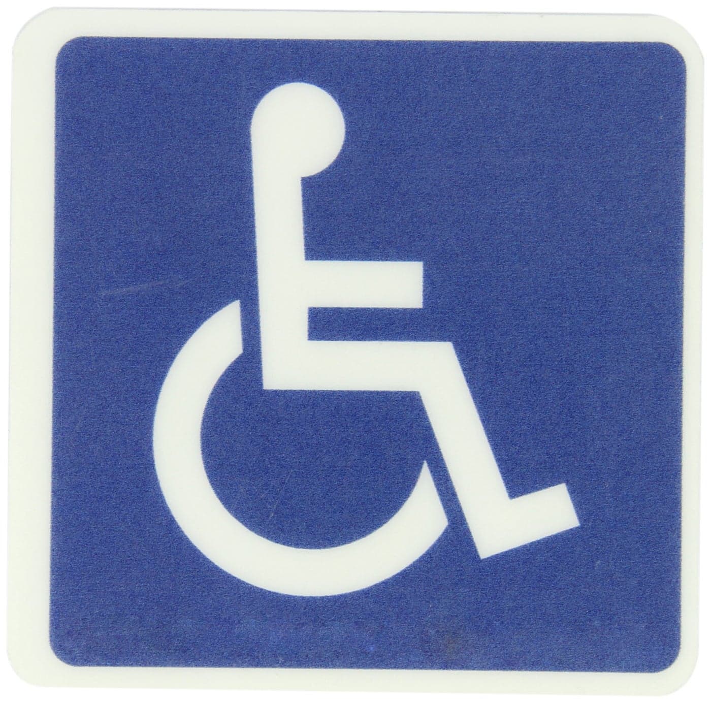 Brady 94336 6" Width x 6" Height B-120 Premium Fiberglass, White on Blue Handicapped Sign, Picto Only
