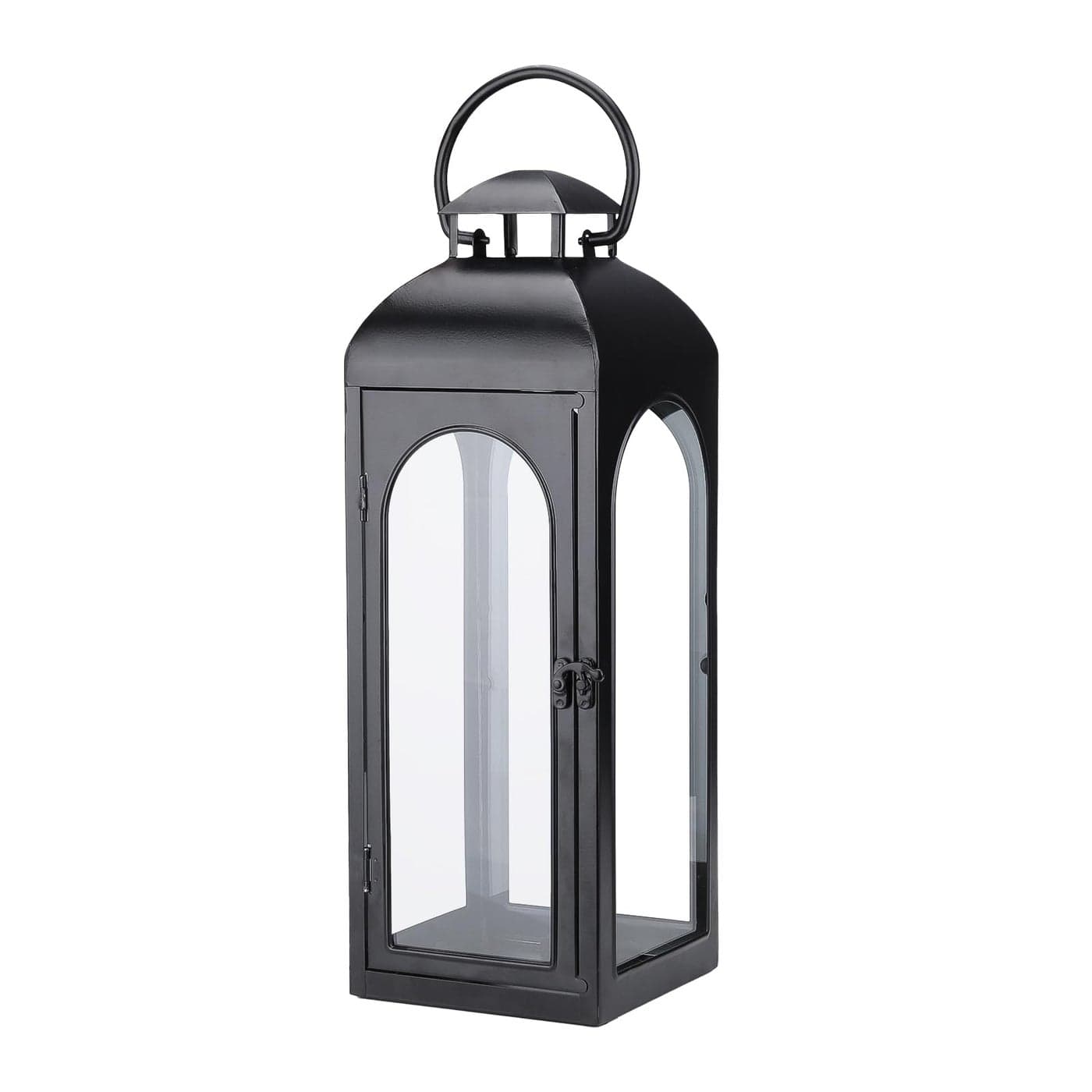 16 Inches Metal and Tempered Glass Candle Lantern Premium Outdoor Lantern Decorative Lanterns with Handcrafted Design for Patio Garden Indoor Decor