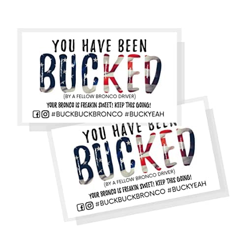 You Have Been Bucked,Buck Buck Bronco,50 Pack,2x3.5" inches Business Sized Card,Buck Yeah Bronco Tags Attach To A Gift & Buck A Bronco,#BuckBuckBronco #BuckYeah Red White and Blue