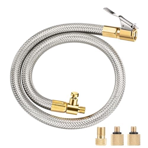 Linkstyle 21 Tire Inflator Extension Hose Adaptor Locking Air Chuck Quick Connect for Portable Air Compressor