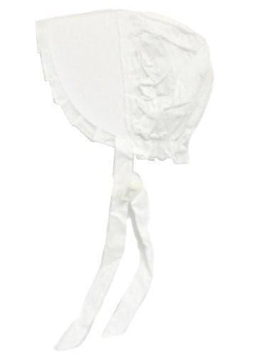 100% White Cotton Prairie Pilgrim Amish Bonnet Large Thanksgiving Play Hat