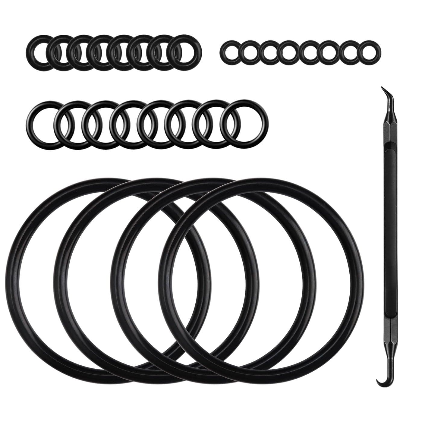MRbrew Homebrew Gasket Set 28 Pieces Corny Kegging Sealing ORing Replacement Beer Soda Washer Kit for Cornelius Keg Lid Ball Lock Keg Post Dip Tube with ORing Removal Tool