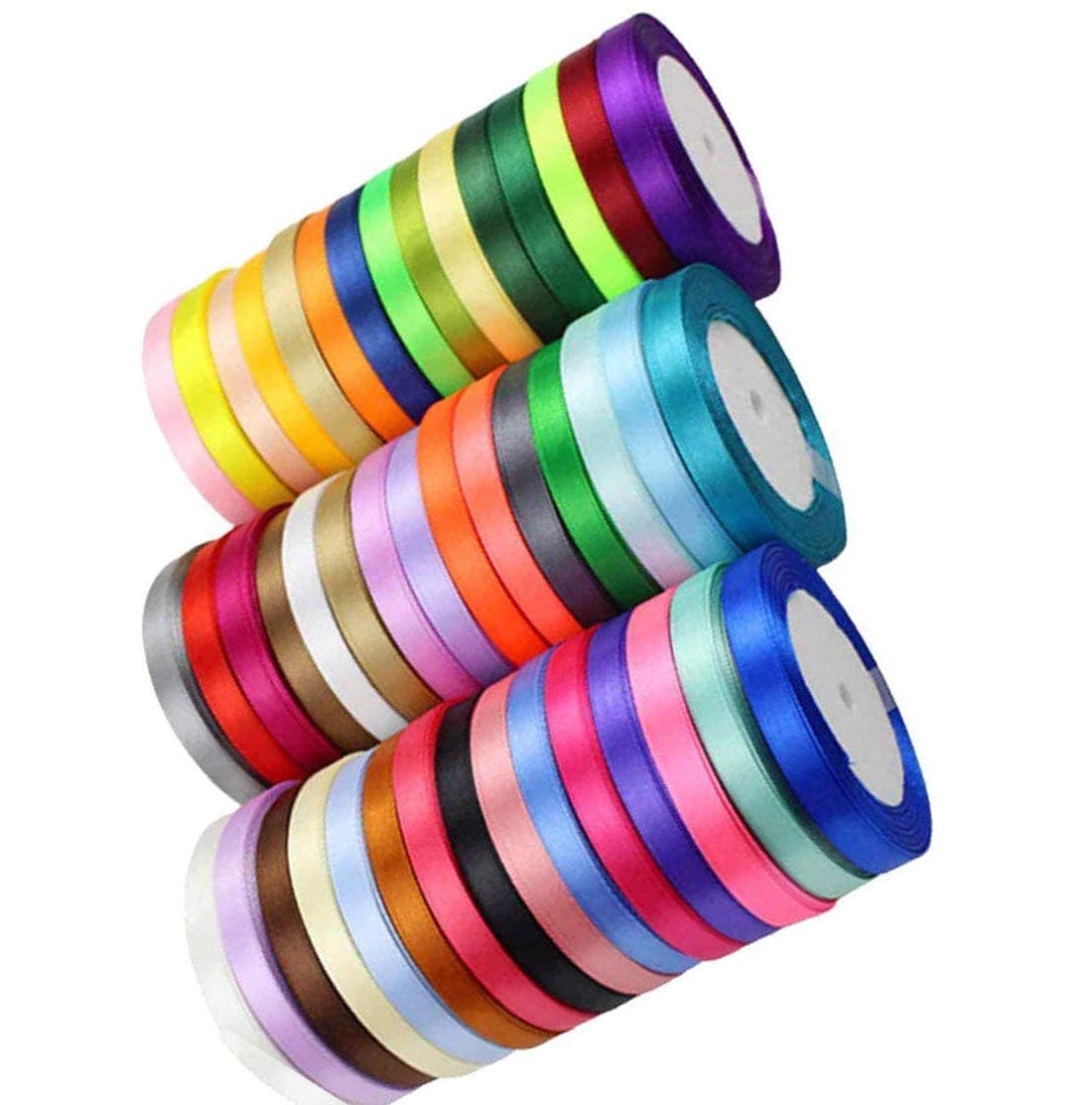 DIY Crafts Shade No # 7, 10mm 3/8" inch 50 Yards, Polyester Ribbon for Floral Arrangement, Bouquet, Big DIY Artwork Projects | No Fading Woven Ribbon (Shade No # 7, 10mm 3/8" inch 50 Yards)