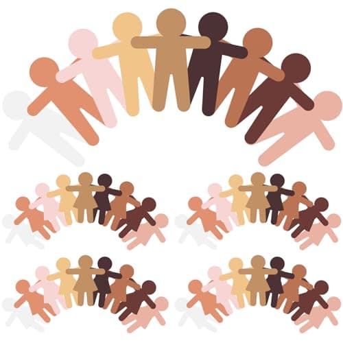 Geyee 54 Pcs Paper Cutouts for Crafts Blank Multicultural People Cut Outs for Bulletin Board Person Cardstock for Art Supplies Craft Project Home Decoration